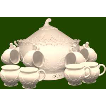 Pierced Punch Set with 8 Pierced Cups and Ladle