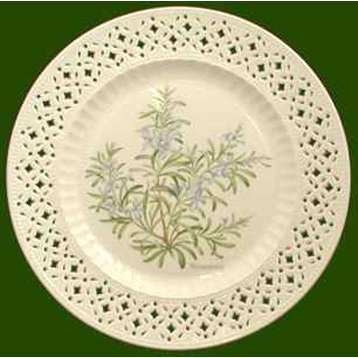 Hand Decorated Plate Herbs- Rosemary