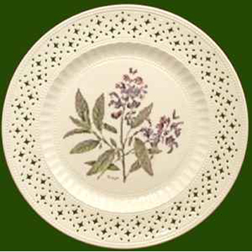 Hand Decorated Plate Herbs- Sage