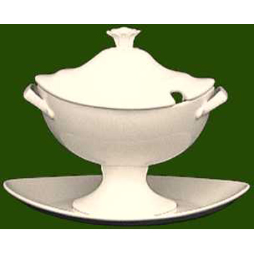 Charlotte Oval Sauce Boat with Stand